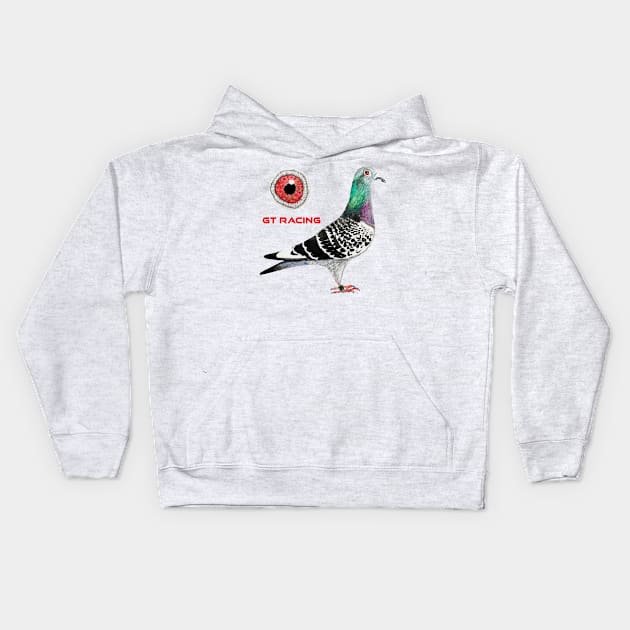 Pigeon Racing Kids Hoodie by LeanneTalbot